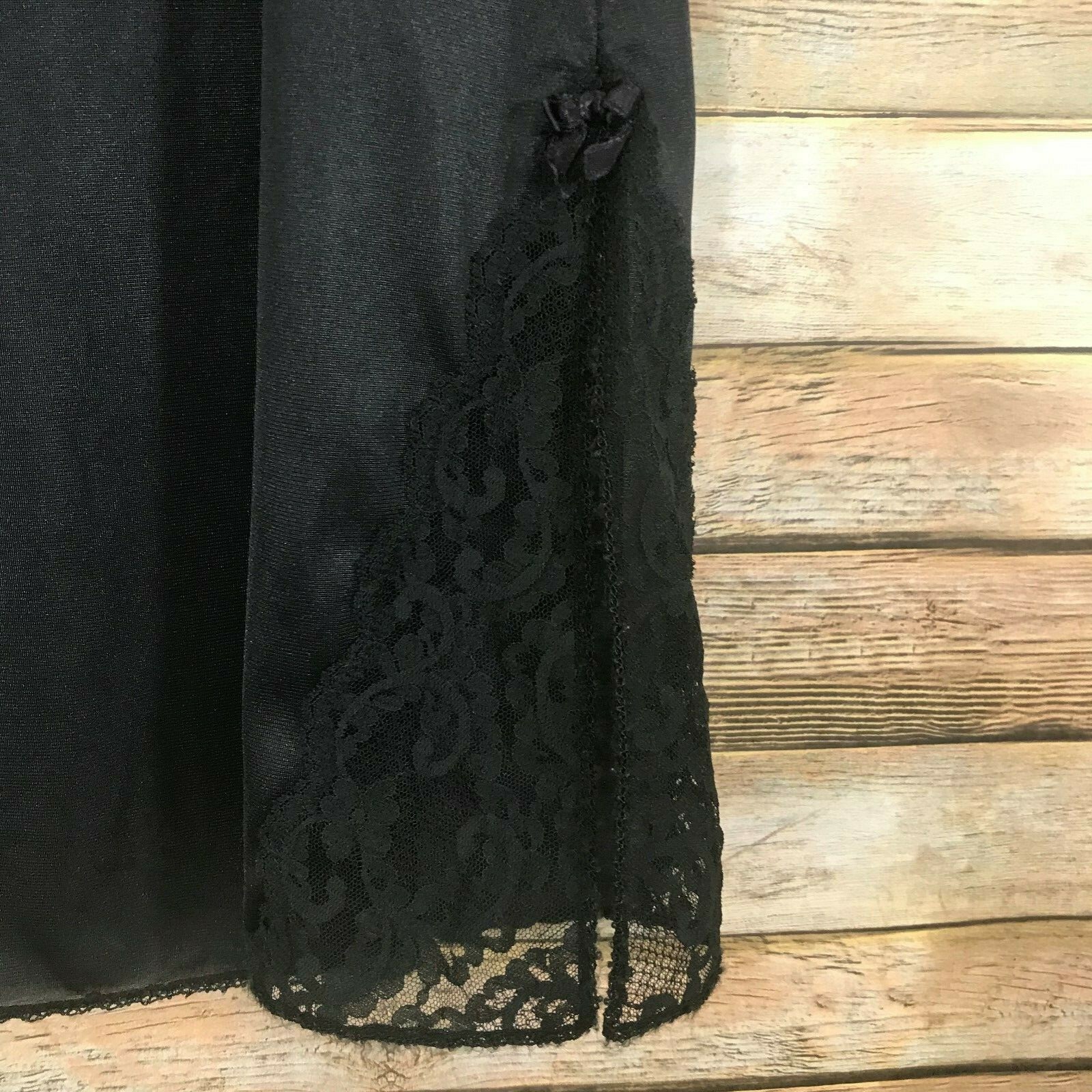 MAIDENFORM Womens Vintage Sweet Nothings Black Nylon Half Slip Size M 27 inch