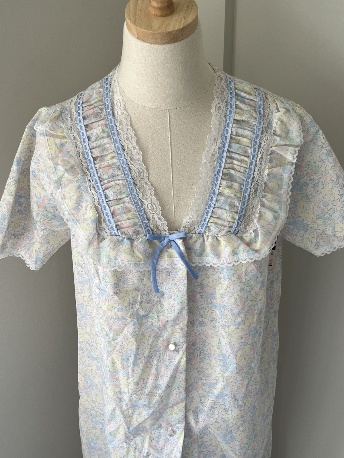 VTG 80s Night Moves Pastel Floral Nightgowns 2 Piece Set Cottagecore New