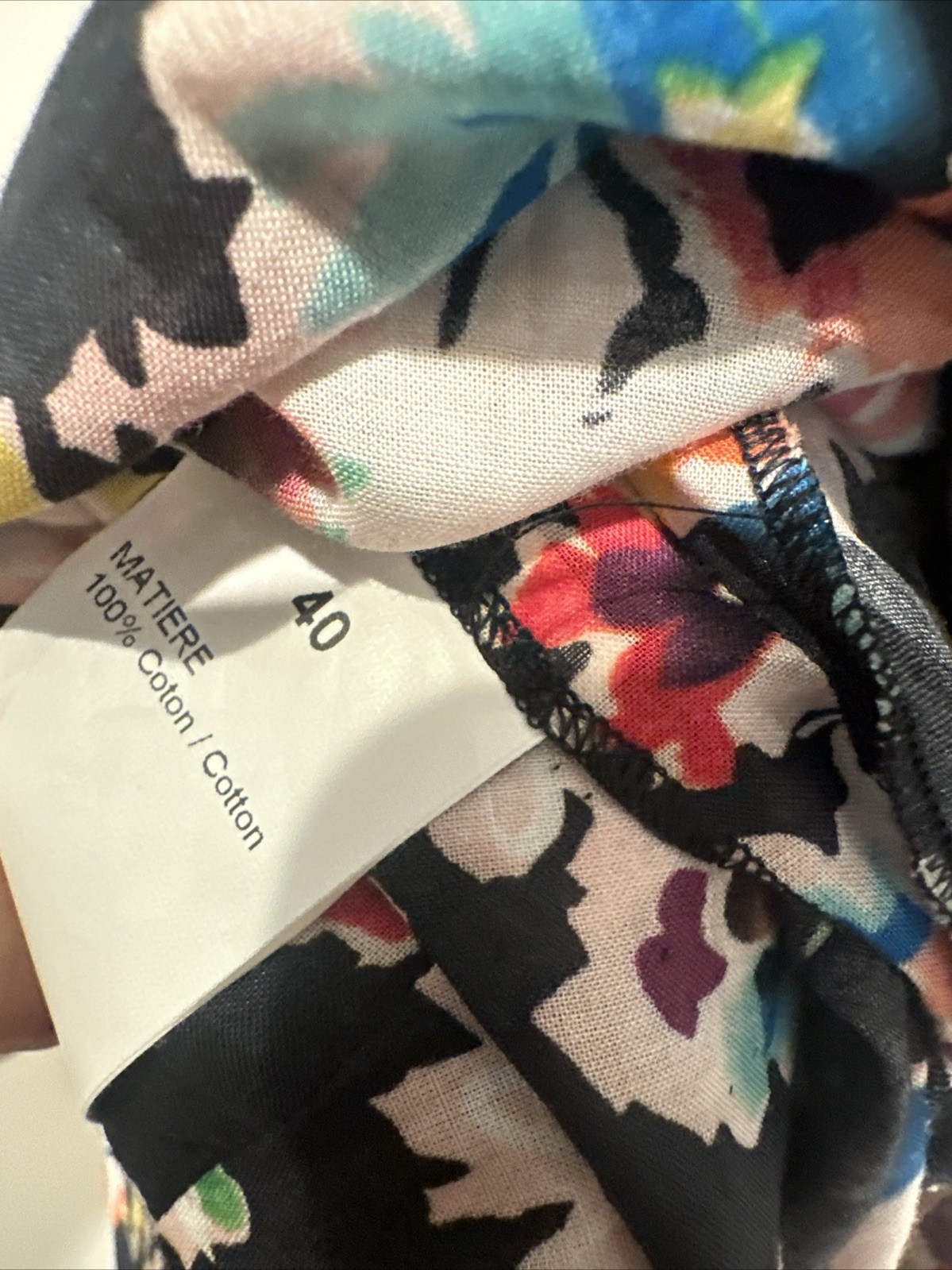 SONIA RYKIEL Dress FLORAL MADE IN SLOVAKIA Vtg SIZE 40 Tie & Pockets