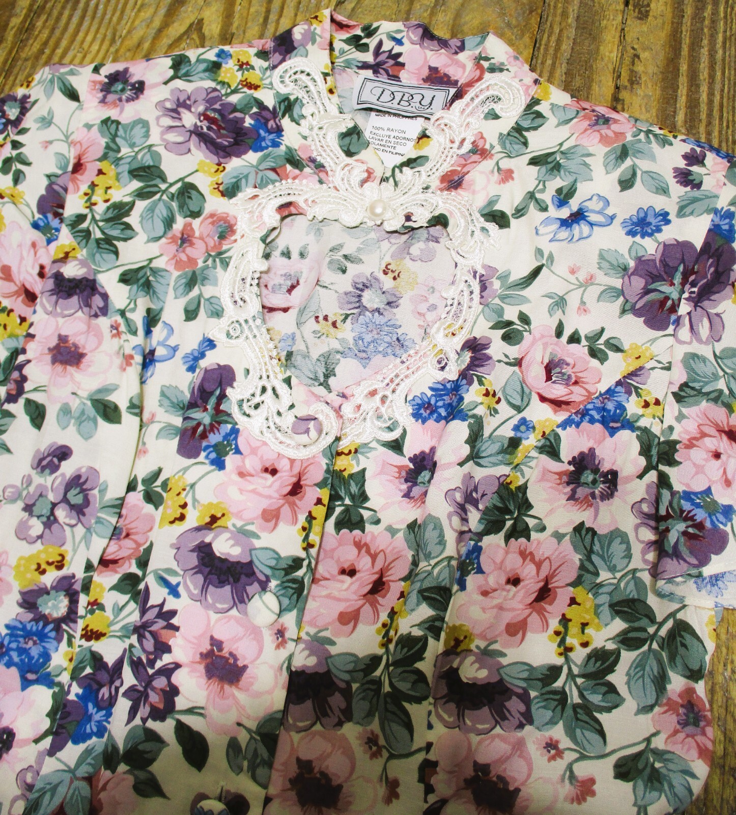 Vintage DBY Ltd. Sweatheart Keyhole Flowered Flared Skirt Dress 3/4 Women’s MINT