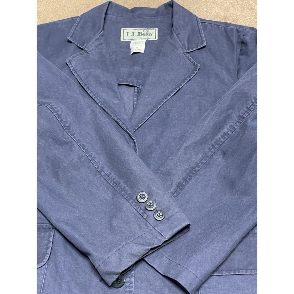 L L Bean Jacket Size 12 Petite Button Up Coat Blue Women’s Vintage y2k
