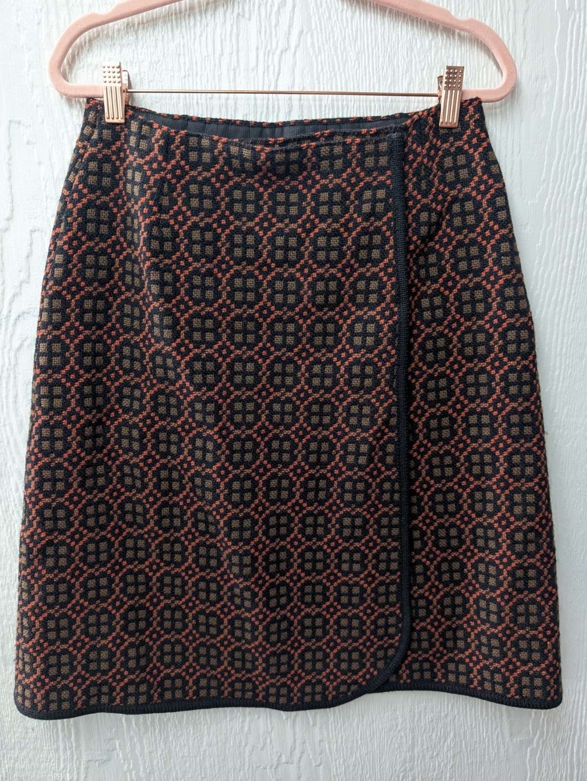 Vintage Welsh Woollens Dillad Dwyryd Cymru Patterned Wool Skirt Mod Medium