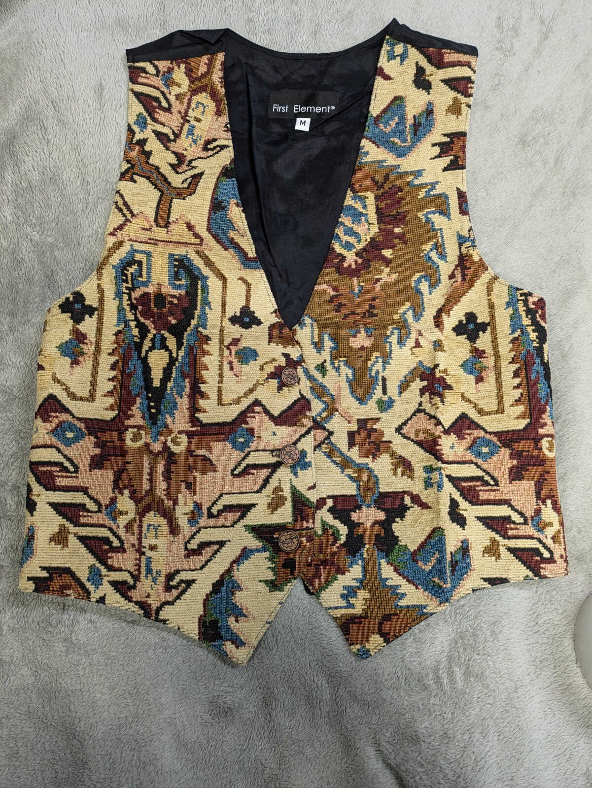Vintage Nadia Embroidered AZTEC Tapestry Women’s MED Grandmacore Vest NEW v2