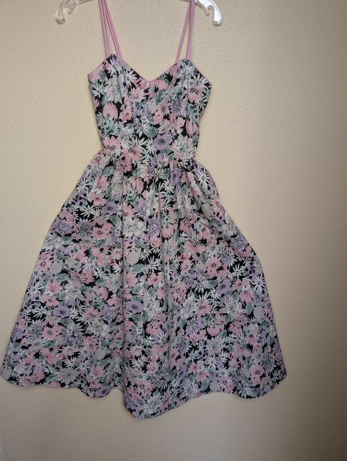 VTG Lang Originals Romantic Floral Sun Dress Jacket Sweat heart Neckline USA
