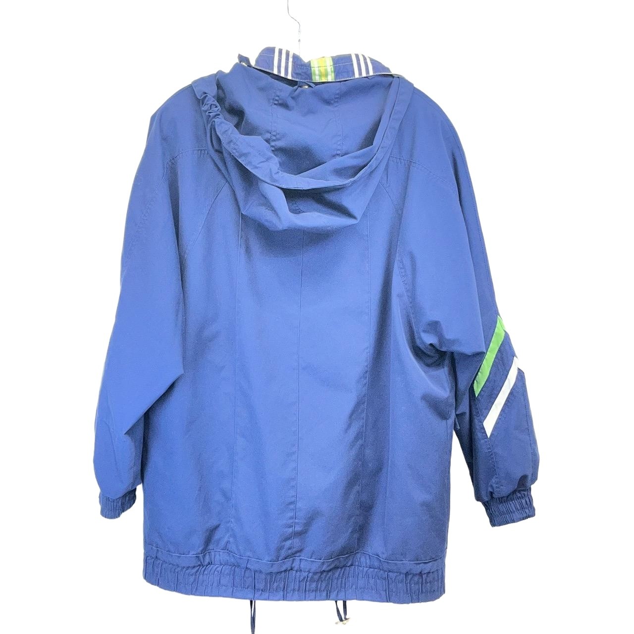 Vintage Current Seen Navy Blue Hooded Button Up Windbreaker Small