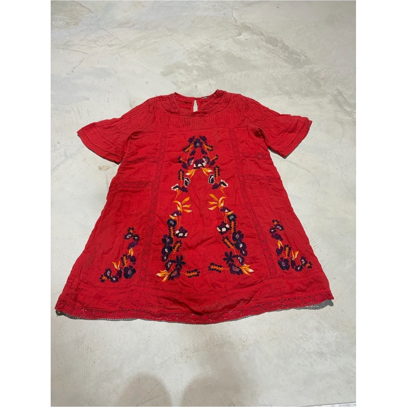 Free people perfectly Victorian Red Embroidered’ Dress