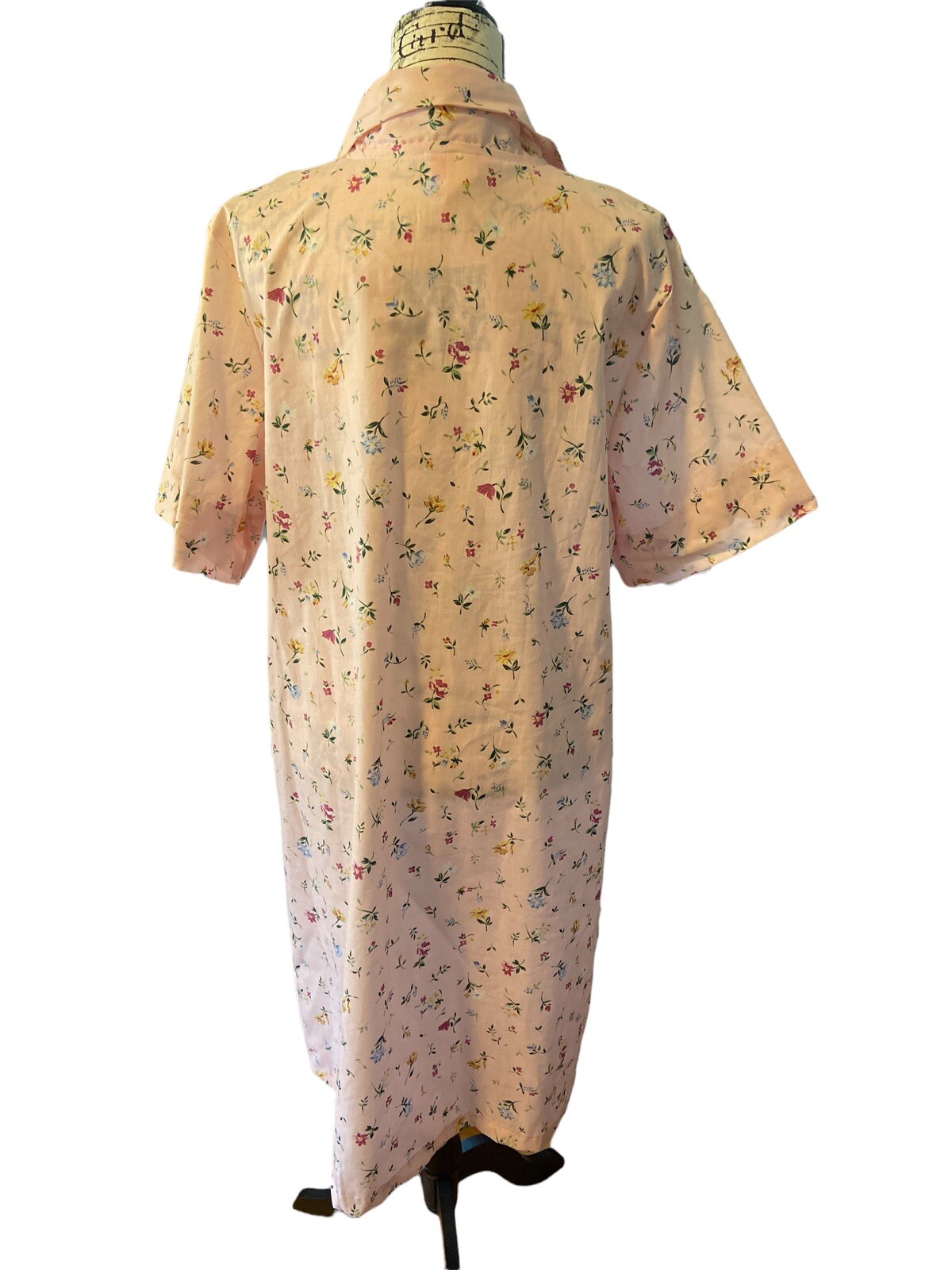 Vintage Just for Women Half Zip Short Sleeve Knee Length Housecoat Size 18 1/2