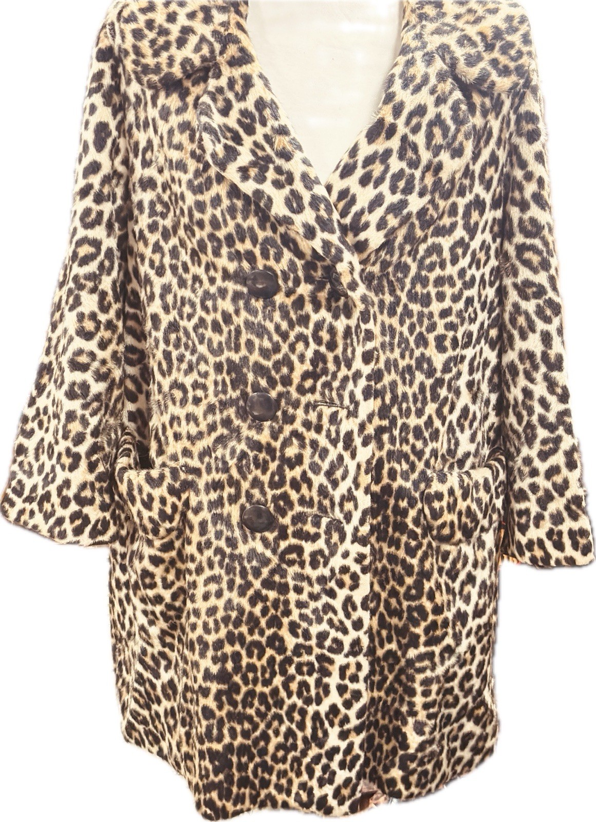 Vtg 60s Russell Taylor Faux Fur Coat La France M/L Union Made See Photos