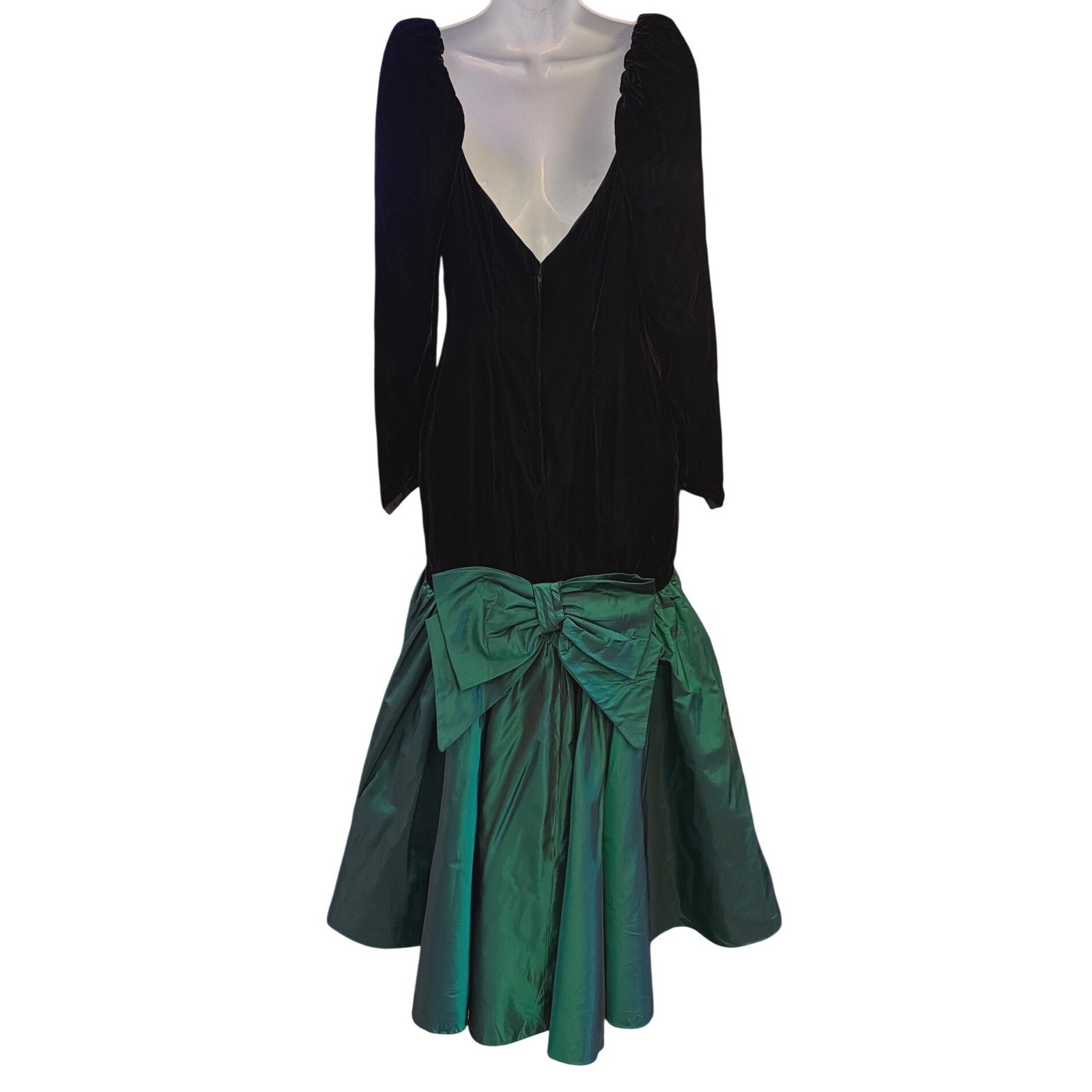 Vintage 80’s 90’s ILGWU Velvet Taffeta Gown Dark Romance Whimsigoth Gothic Glam