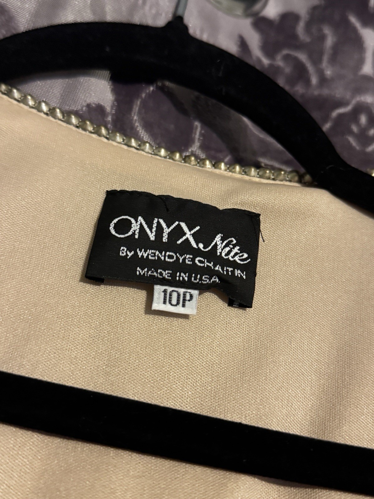 Vintage ONYX Nite Metallic Gold Cropped Shrug / Bolero Jacket size 10P