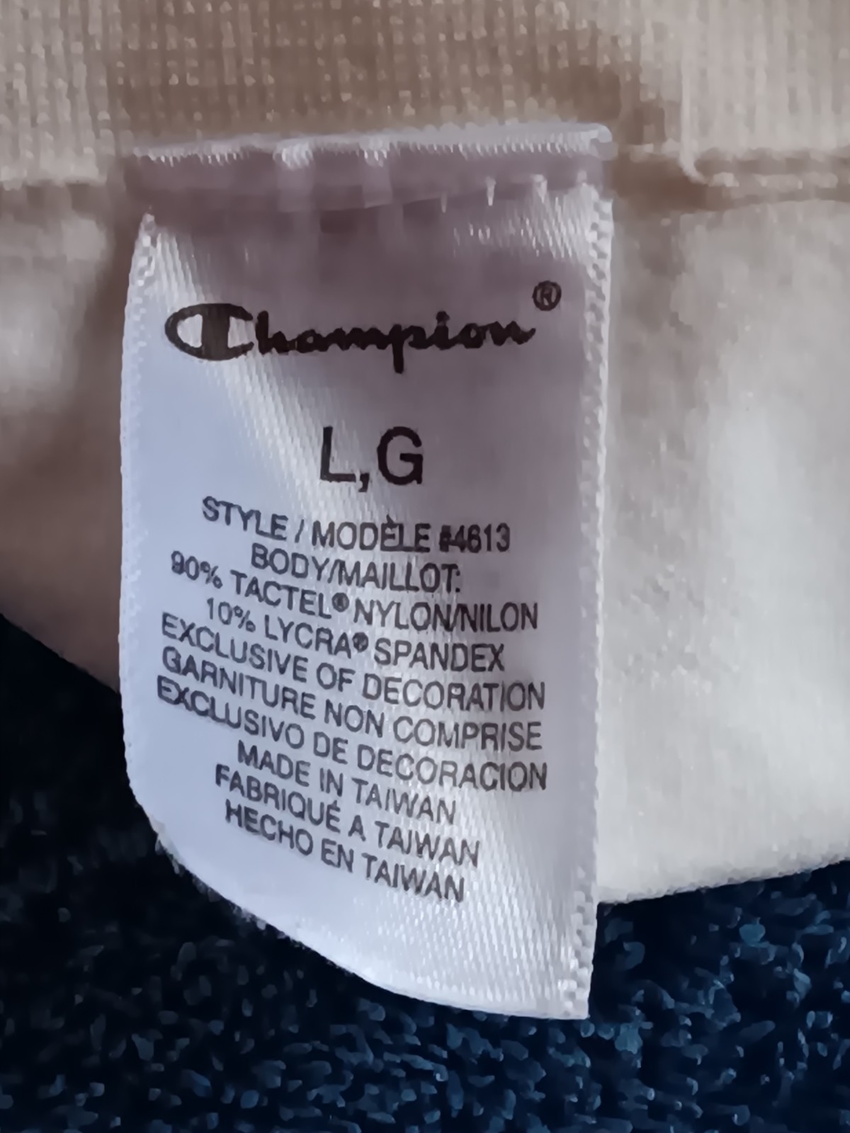 2003 VTG CHAMPION Double Dry SEAMLESS SPORT Panty L THONG 4613 NWT White Undi