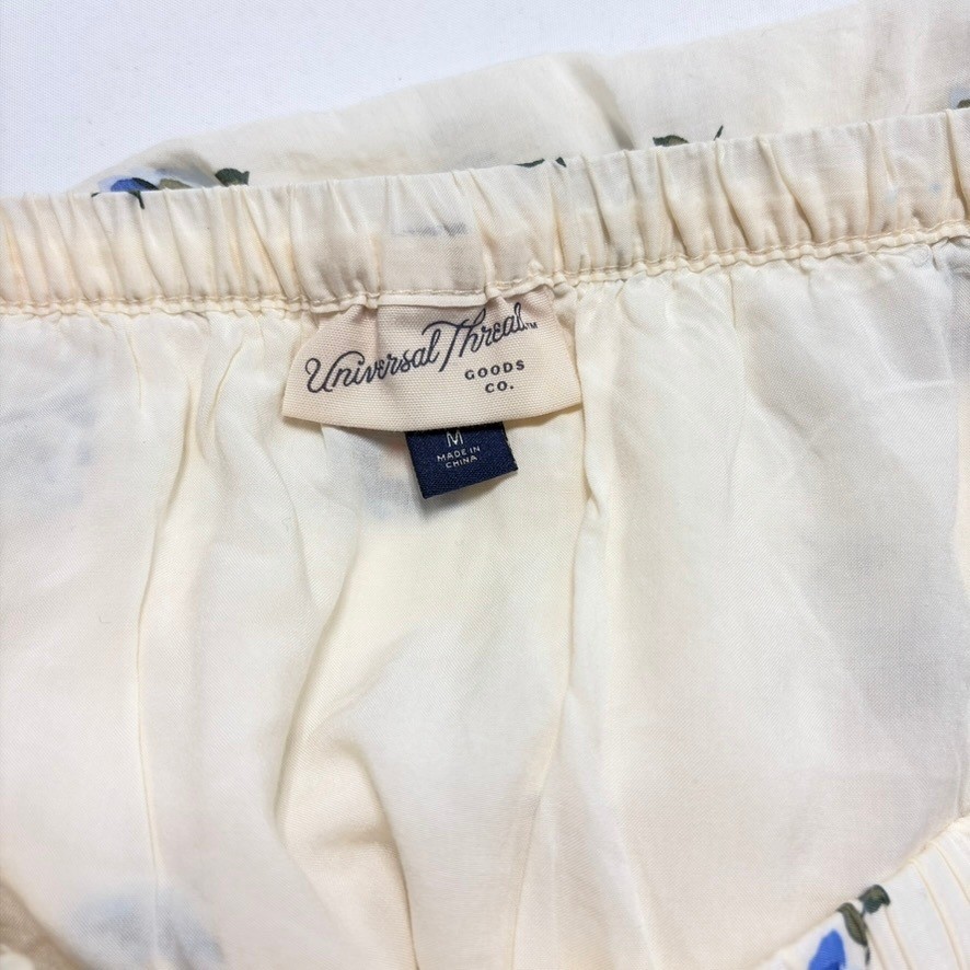 Universal Thread Floral Ruffle Mini Skirt Medium Cream Cottagecore Boho NWT