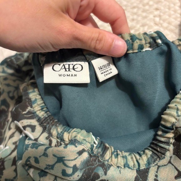 Vintage Cato Boho green abstract purring skirt