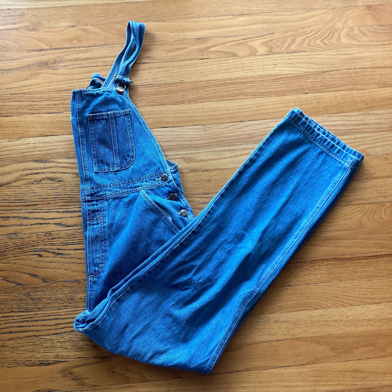 VINTAGE 1980s/1990s LL BEAN DENIM JEAN OVERALLS BLUE INDIGO jumpsuit vtg Womens