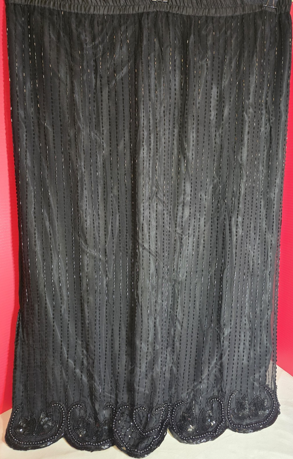 VTG 80’S BEADED SEQUIN EVENING COCKTAIL 2-Piece Top and Skirt XL(no Sz Tag)