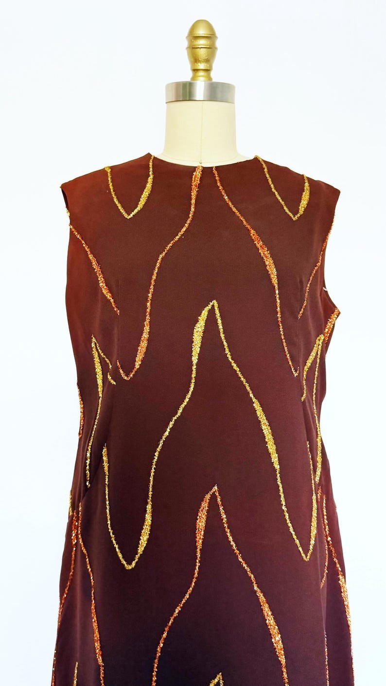 1960s Dress / 1960s Party Dress / 1960s Cocktail Dress / Size Large
