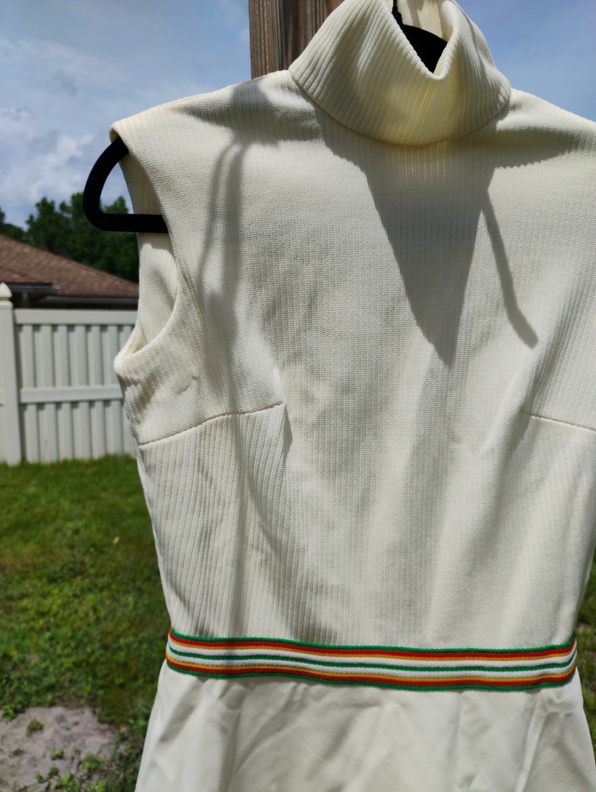 BLEEKER STREET vintage Dress 1960s/70sl Colored Belt, Turtle Neck Dress