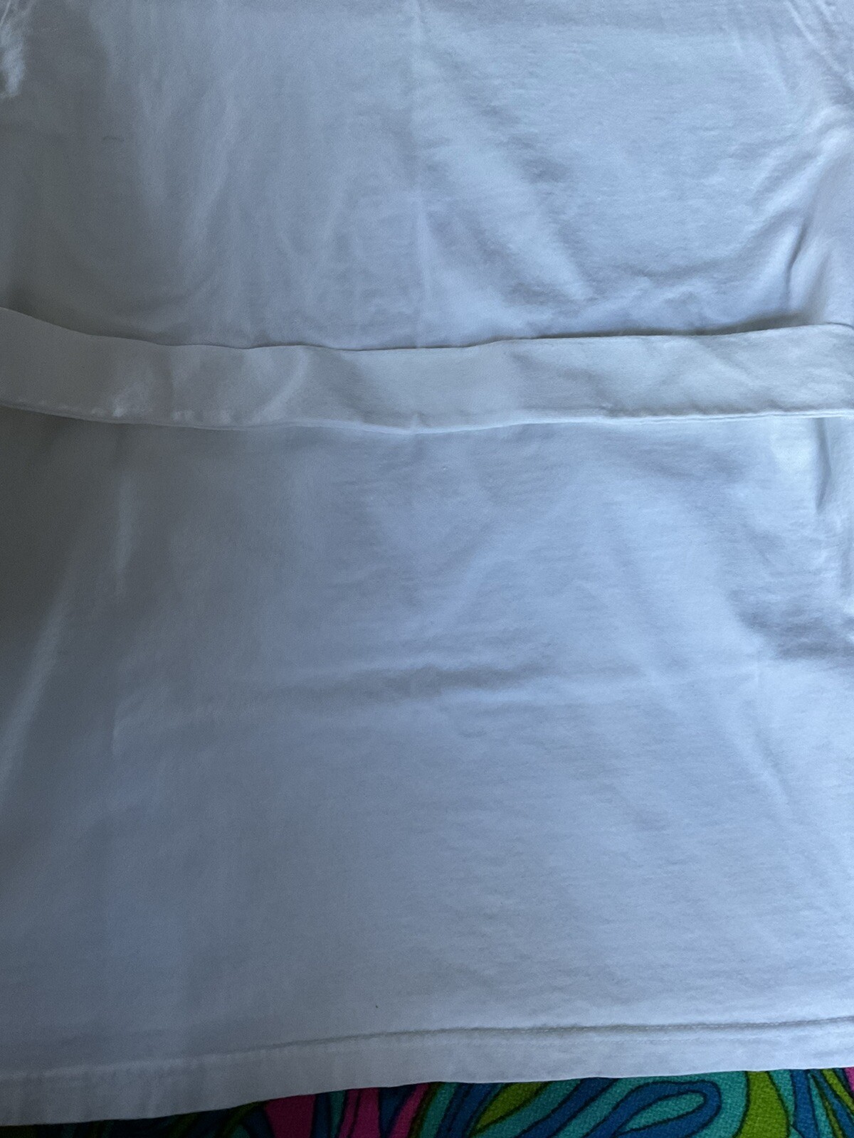Vintage White DressyT-Shirt 3/4 Sleeve Metal Ring Matching Belt Newport News 90s