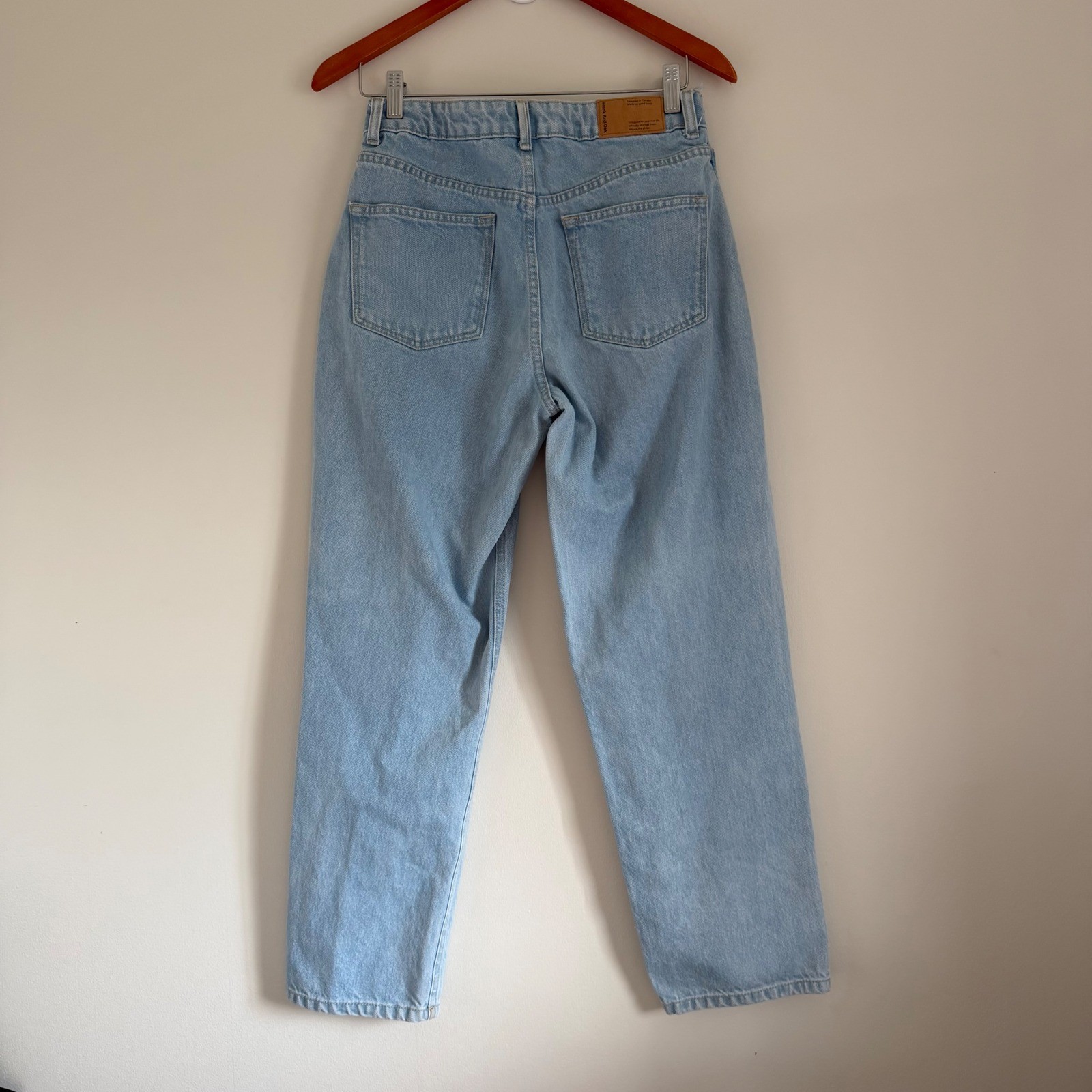 Frank & Oak „Patti” Light Wash Straight Leg Jeans Size 29 Minimalist 90s Vintage