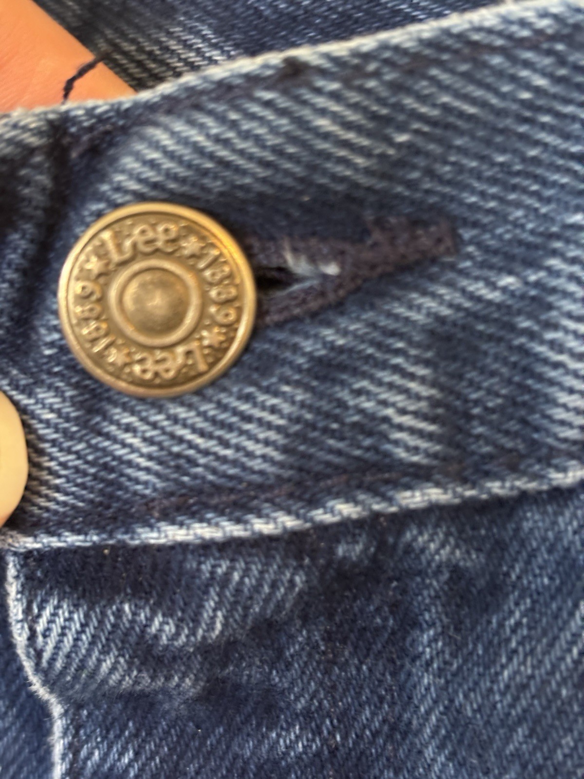Vintage Lee Dark Wash Blue Denim High Waisted Tapered Leg Jeans Size 16L Long