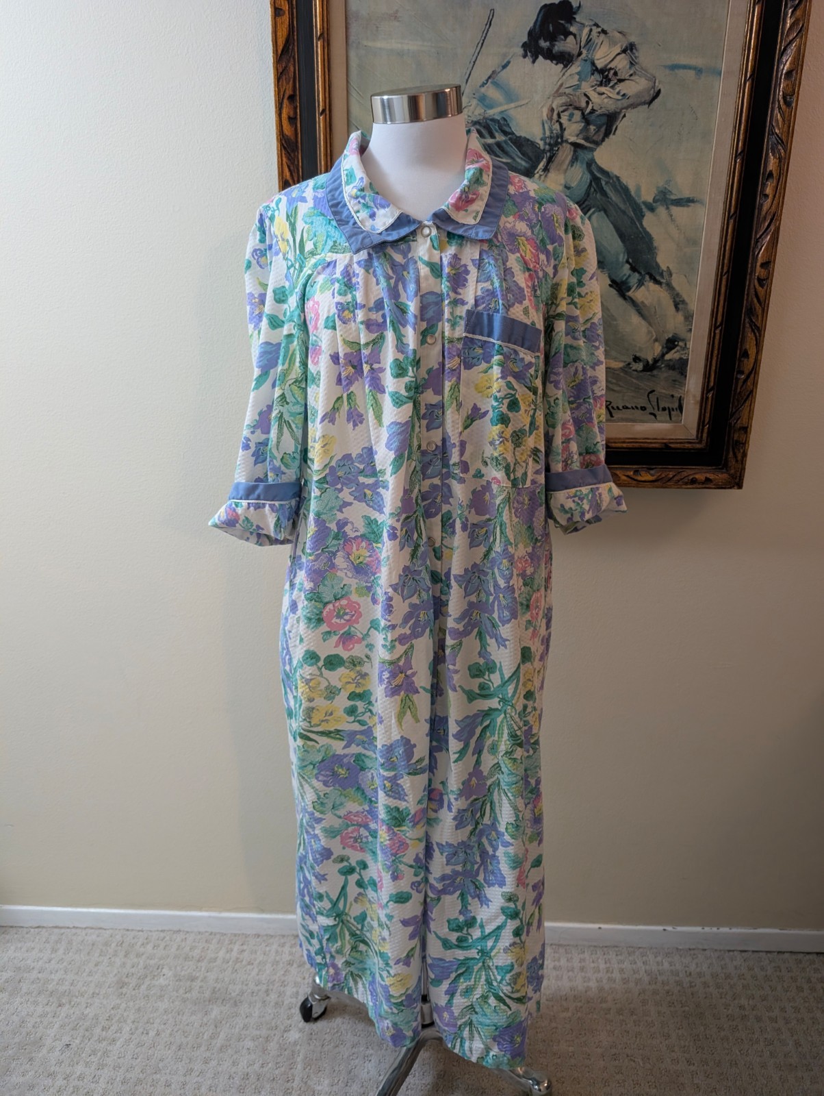 80s Models Coat Snap Front Floral – Medium