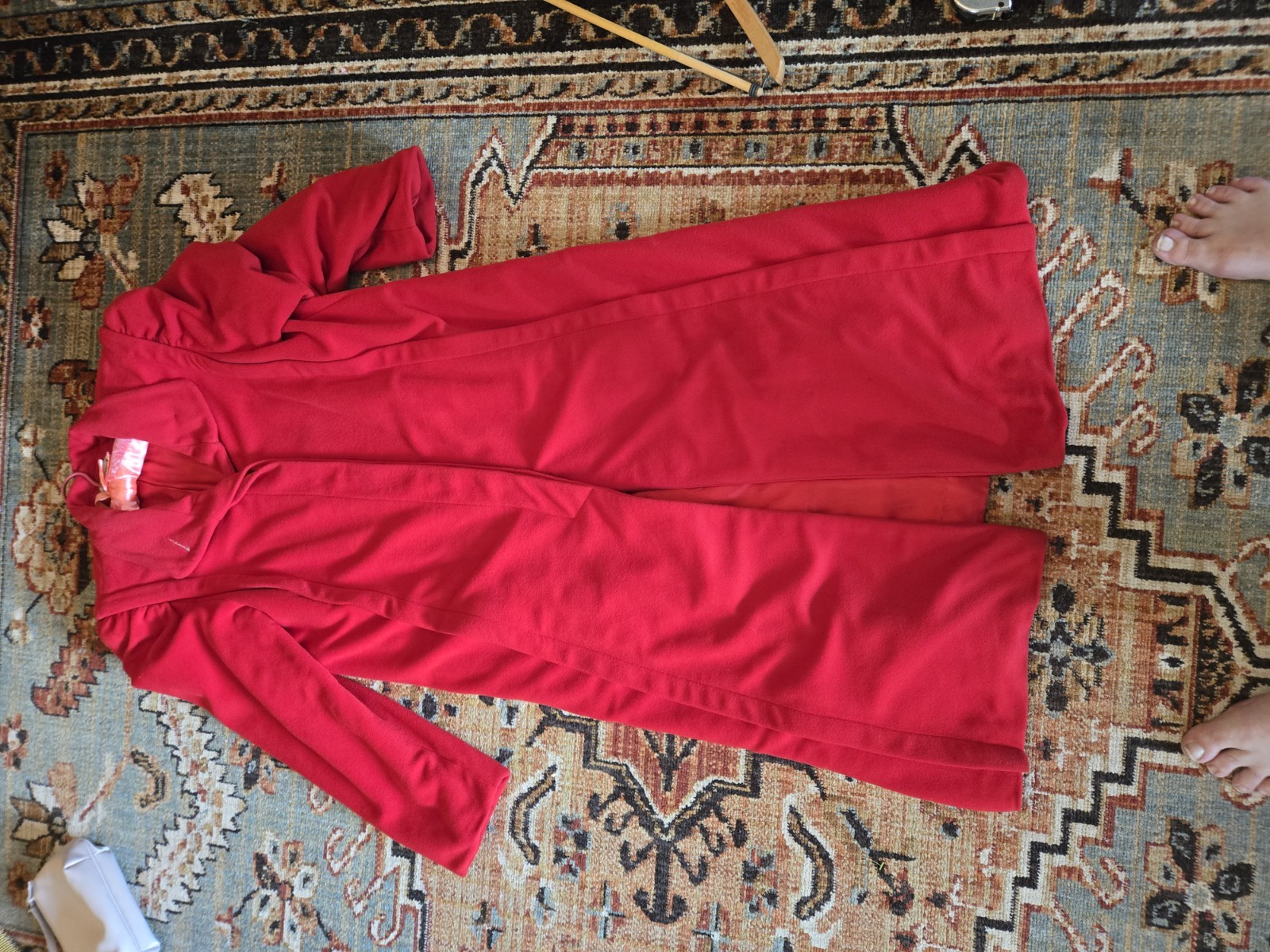 Vintage MCM 60’s 70s Kashmiracle Wellington Red Long Coat Satin Lined Size?