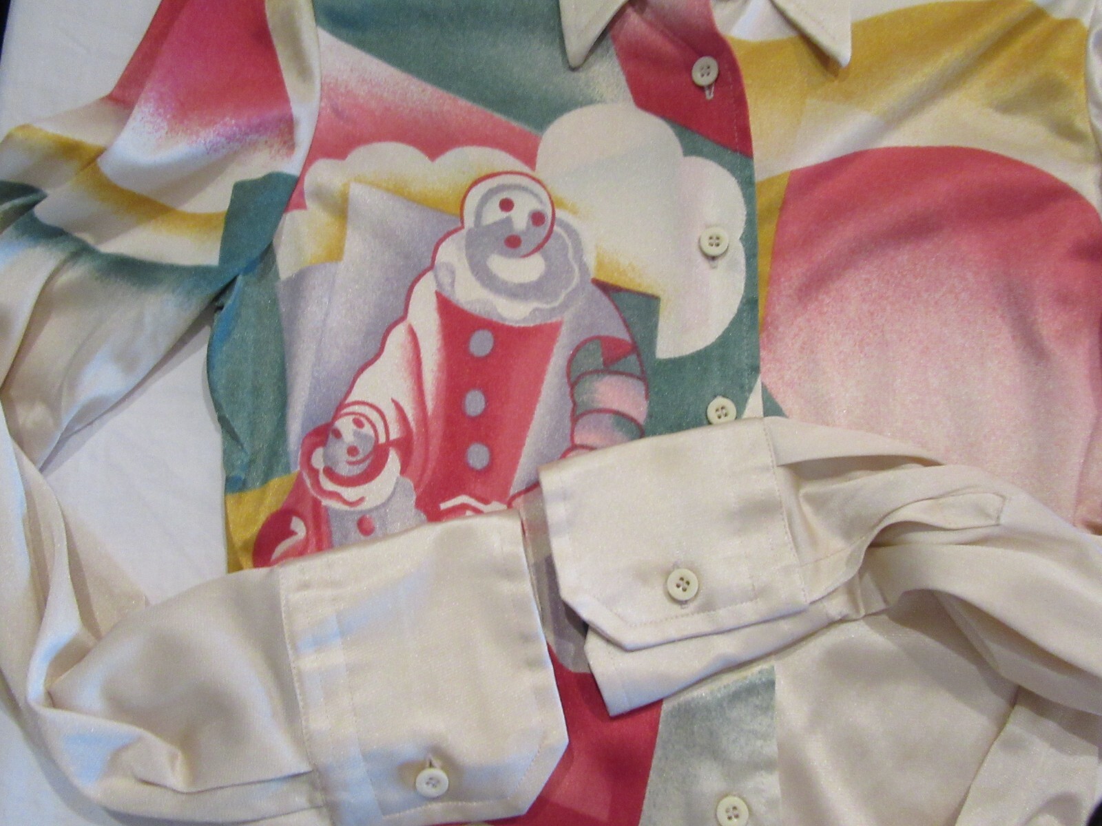 1970S VINTAGE SHIRT WOMENS NIK NIK 7/8 NYLON PIERROT SCHLEMMER BAUHAUS DC021