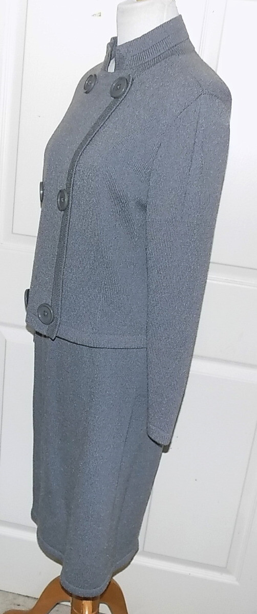 Vintage Gray Knit Double Breasted Suit Don Sayres for Wellmore Size 10 B40