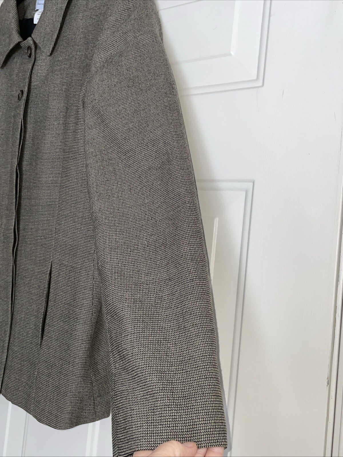 Harve Bernard Women’s Wool Hidden Button Blazer Vintage Jacket Sz 10 Gorgeous