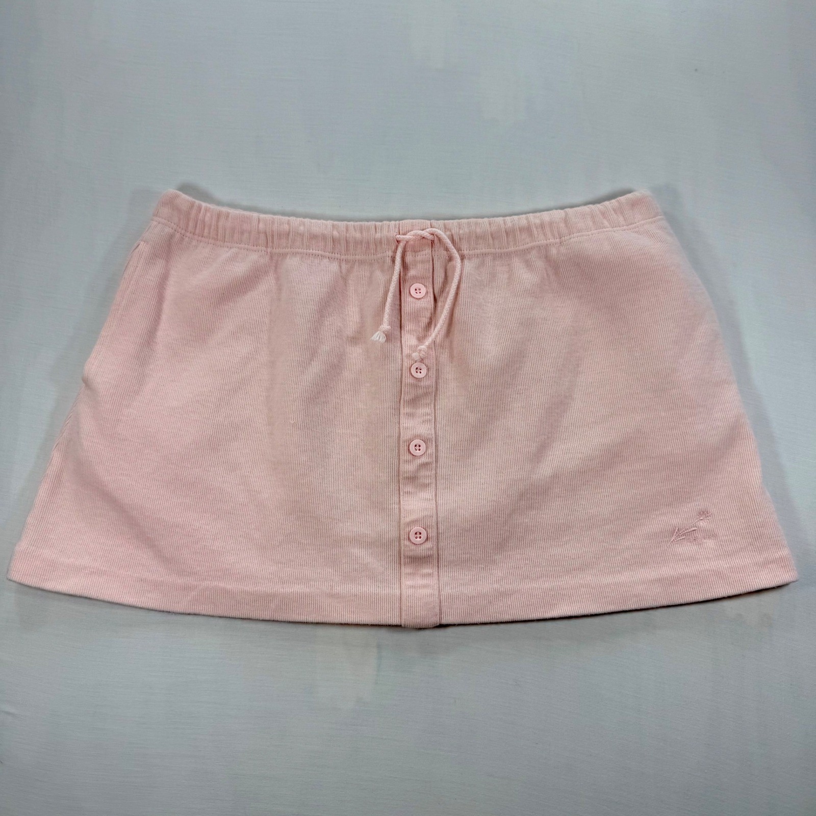 Vintage 70s Chris Evert Pink Tennis Skirt Preppy Cotton Blend Ribbed Mini L