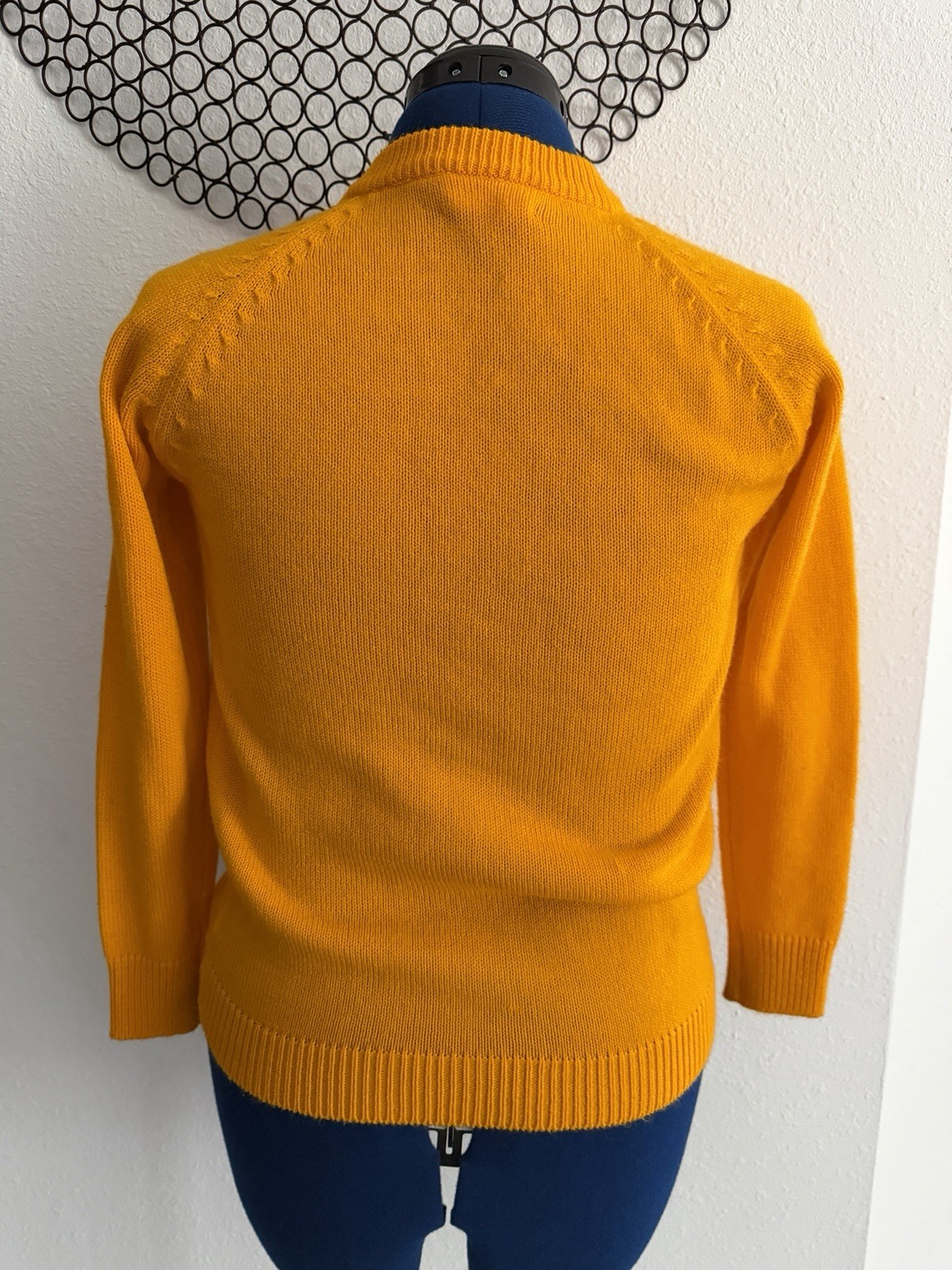 Women’s Vtg 70’s 80’s Cardigan Gold / Yellow Size Small Sweater Uniform