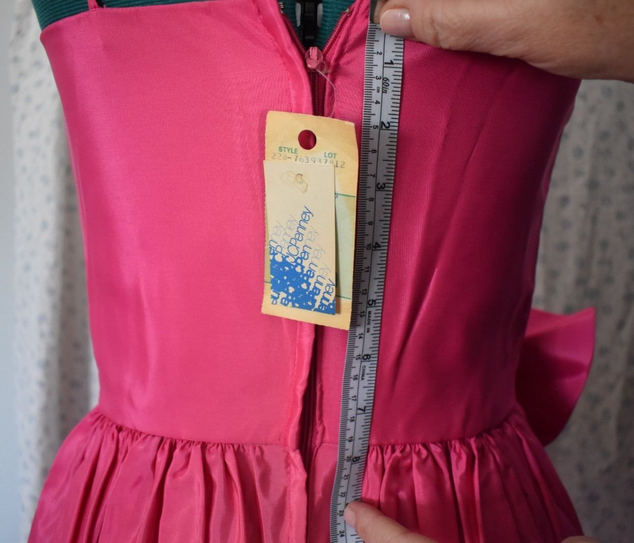 JCPenny Vintage Juniors 9 Hot Pink Long Prom Party Dress Taffeta Floor Length