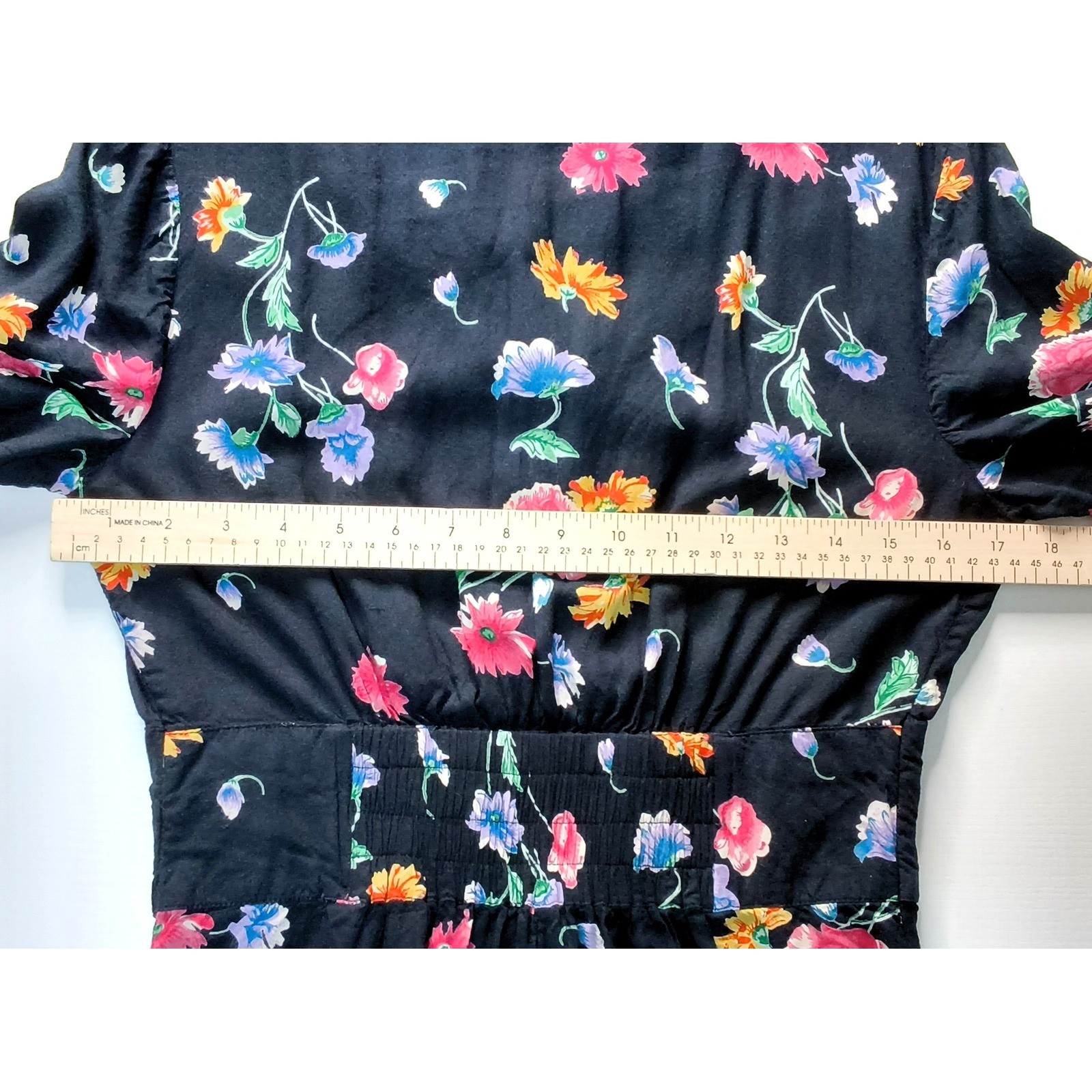 Access Vintage Floral Romper Shorts Women Small Black Short Sleeve Button Front