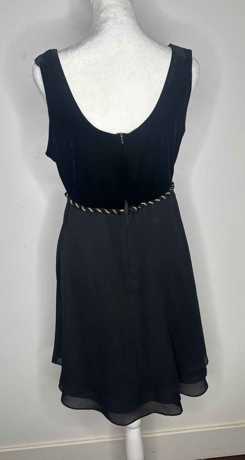 Vintage 90s Black Velvet CDC Evening Cocktail Dress