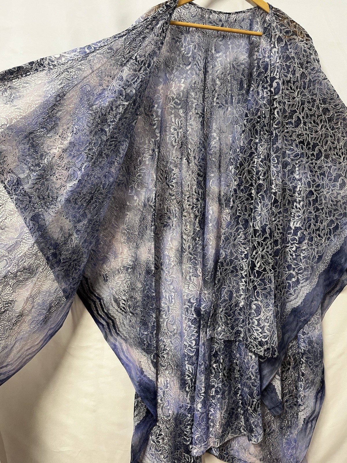 Vintage 70s Purple Lace Wrap Top Boho Witchy Rock Goddess OS