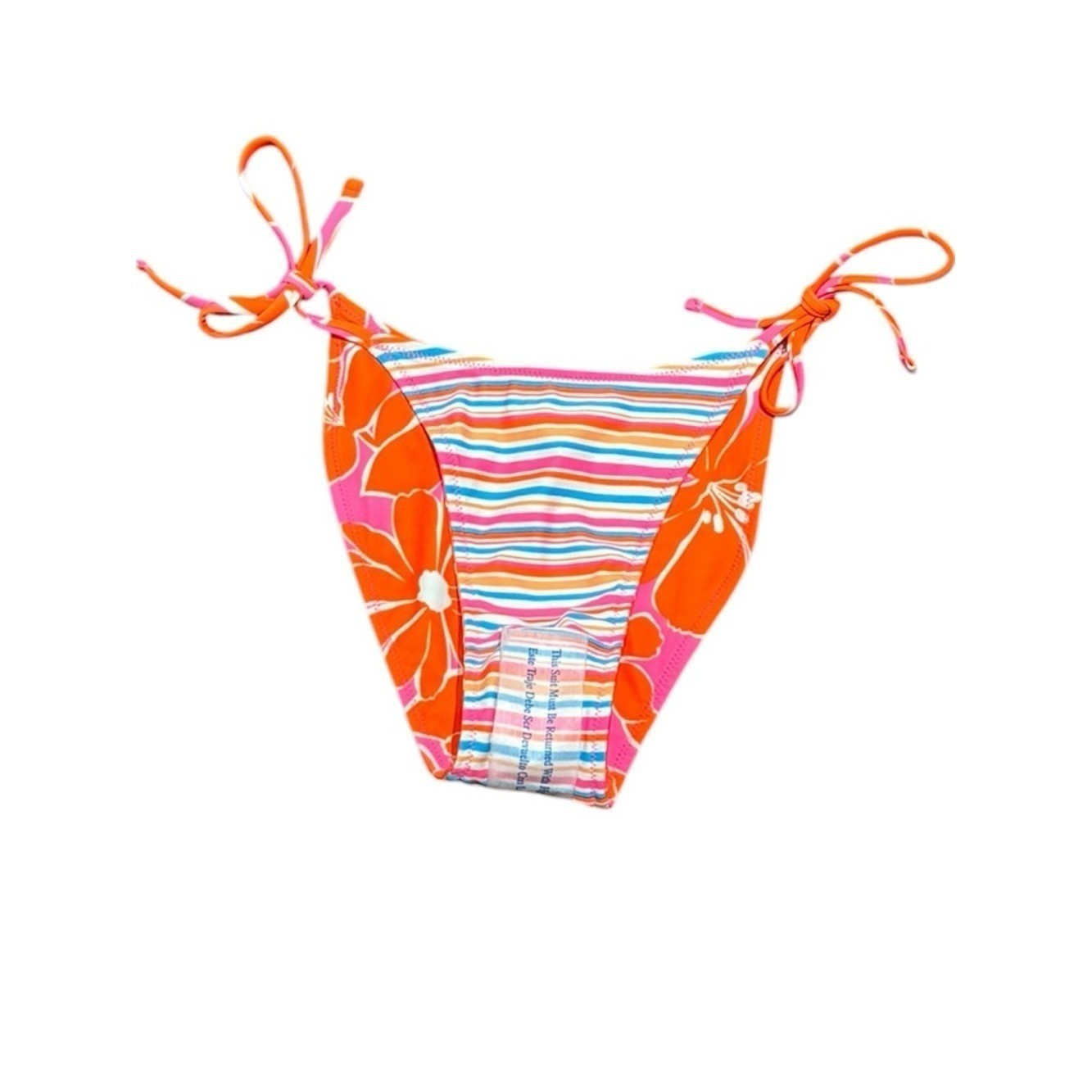 wild fable Orange & Pink Floral Side Tie Swim Bottoms, Size XS, NWOT