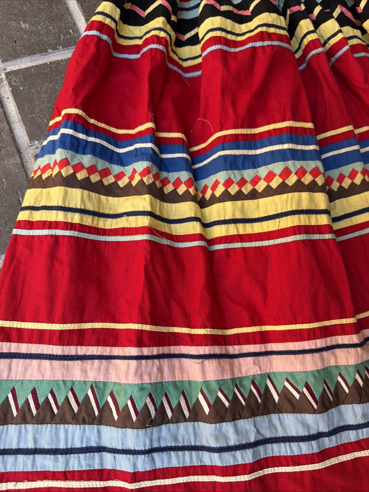 Vintage Seminole Native American Authentic Rare Patchwork Skirt 1950s 40s
