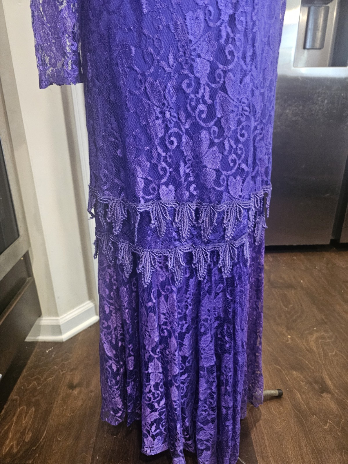 Vintage Mister Jay Purple Lace Sheer Victorian Long Dress Large/XL