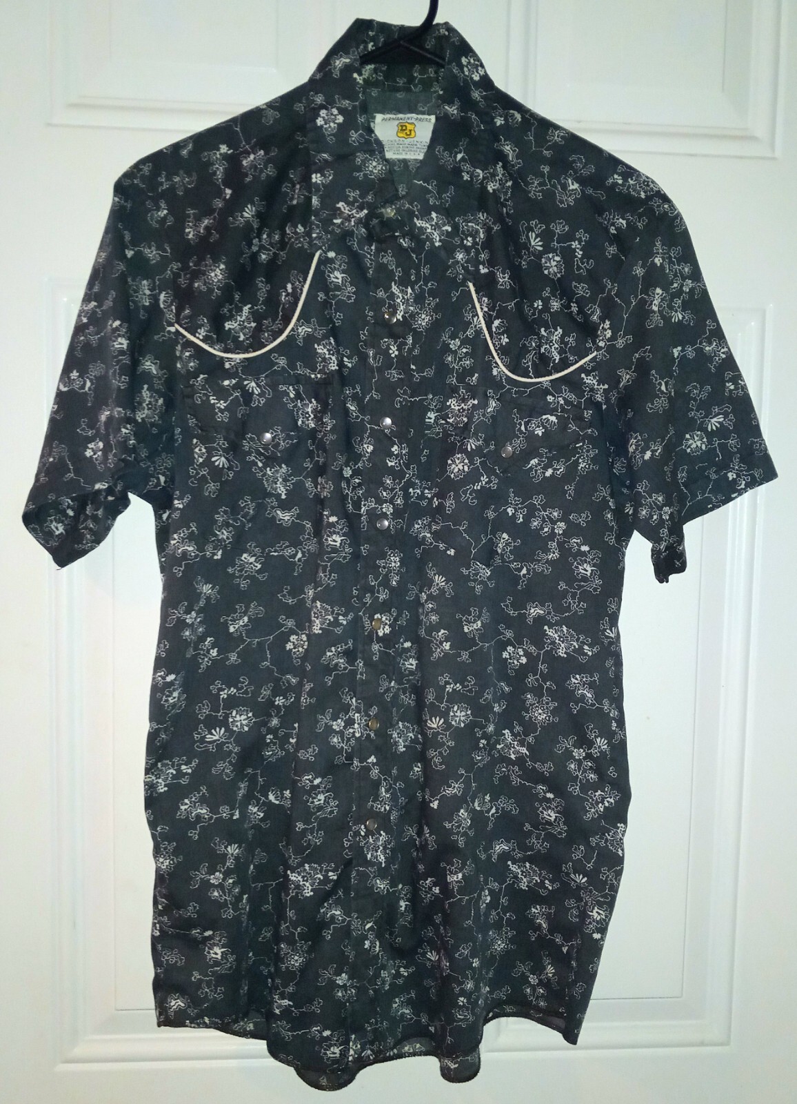 Dickson Jenkins, Vintage 60’s or 70’s MOD Western, Women’s M, Blue Pearl Snap