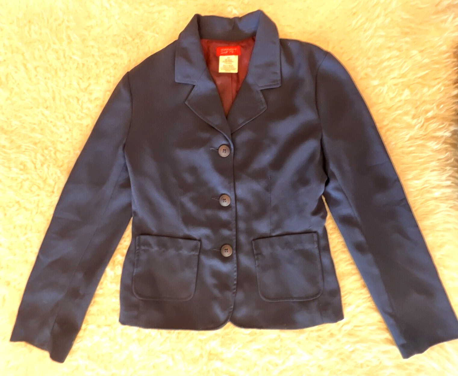VTG 90s ESPRIT !! BLAZER JACKET TIMELESS! Blue Boho Retro Preppy Nice! S