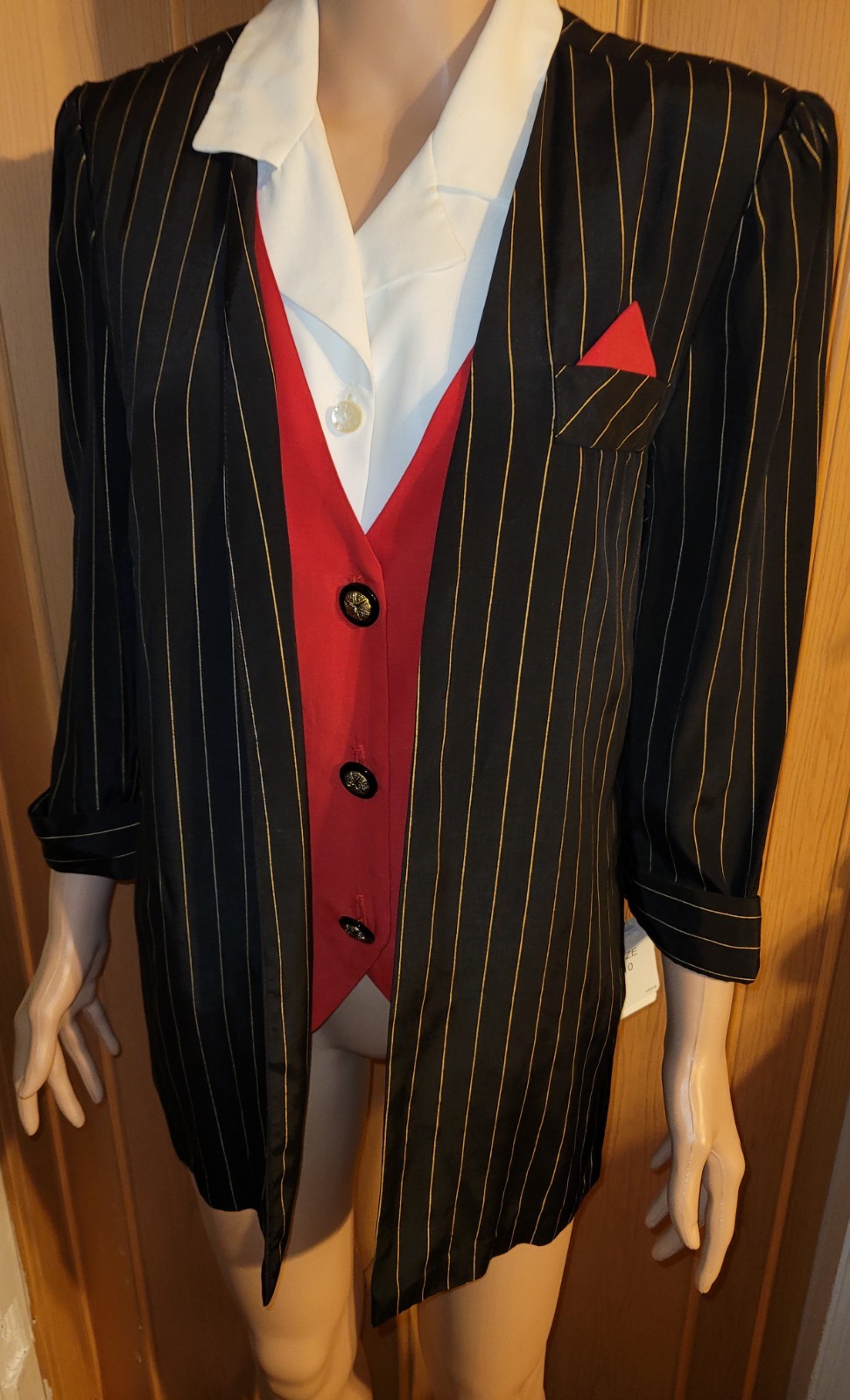 Vtg New With Original Sears Tag Tori Alexander Pin Striped Blouse/Blazer SZ 10