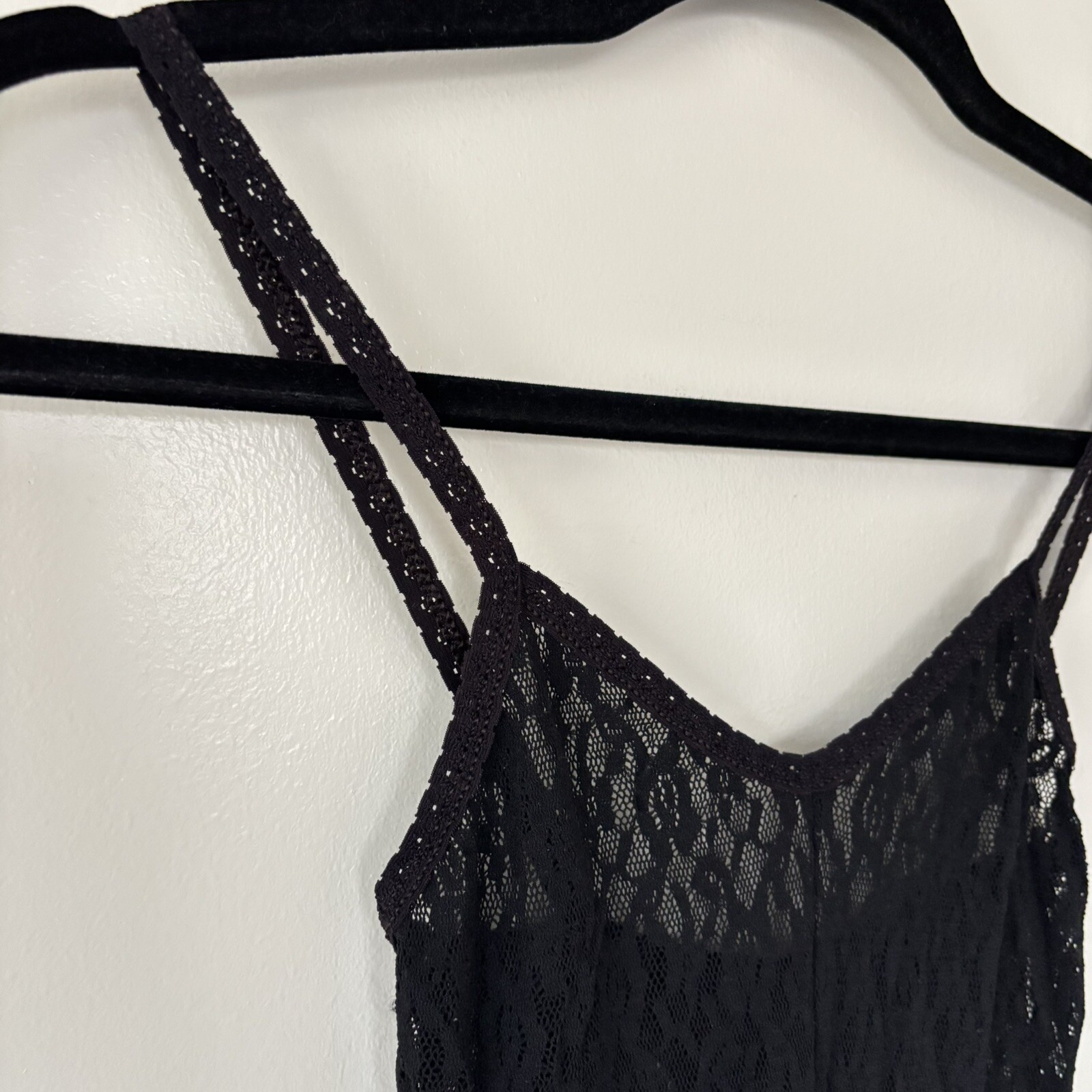 Vintage Lady Desiree Black Lace Footed Jumpsuit Lingerie Whimsigoth Grunge OS