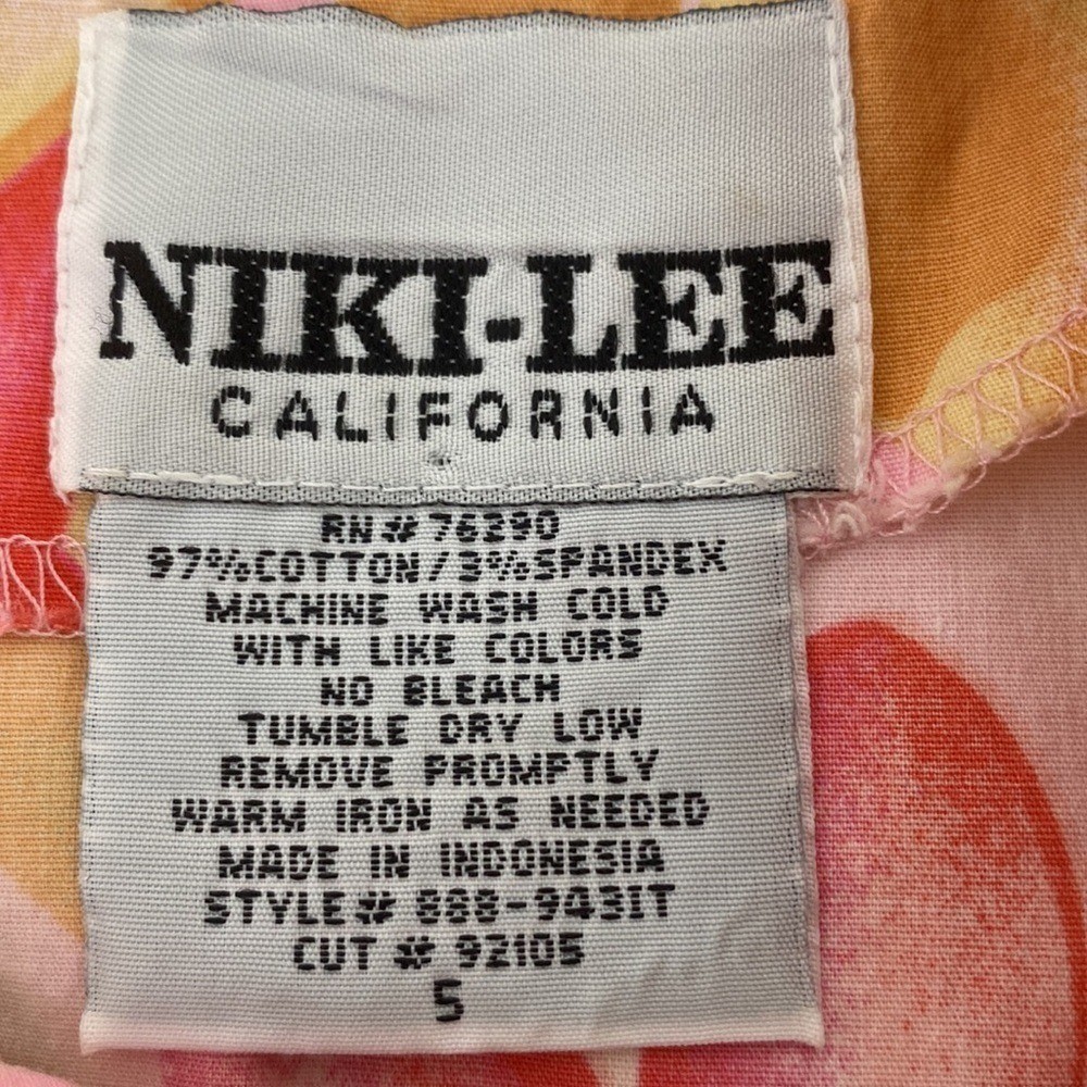 Vintage Niki-Lee Dress Size 5 Sleeveless Floral Pink