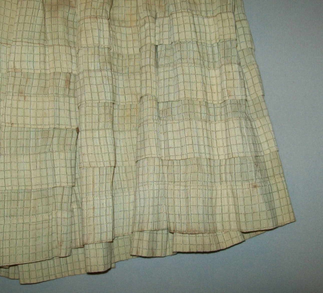 Old Vtg 1890s Womans Hand Made Fancy Petticoat Slip Amazing Work Homespun Pleats