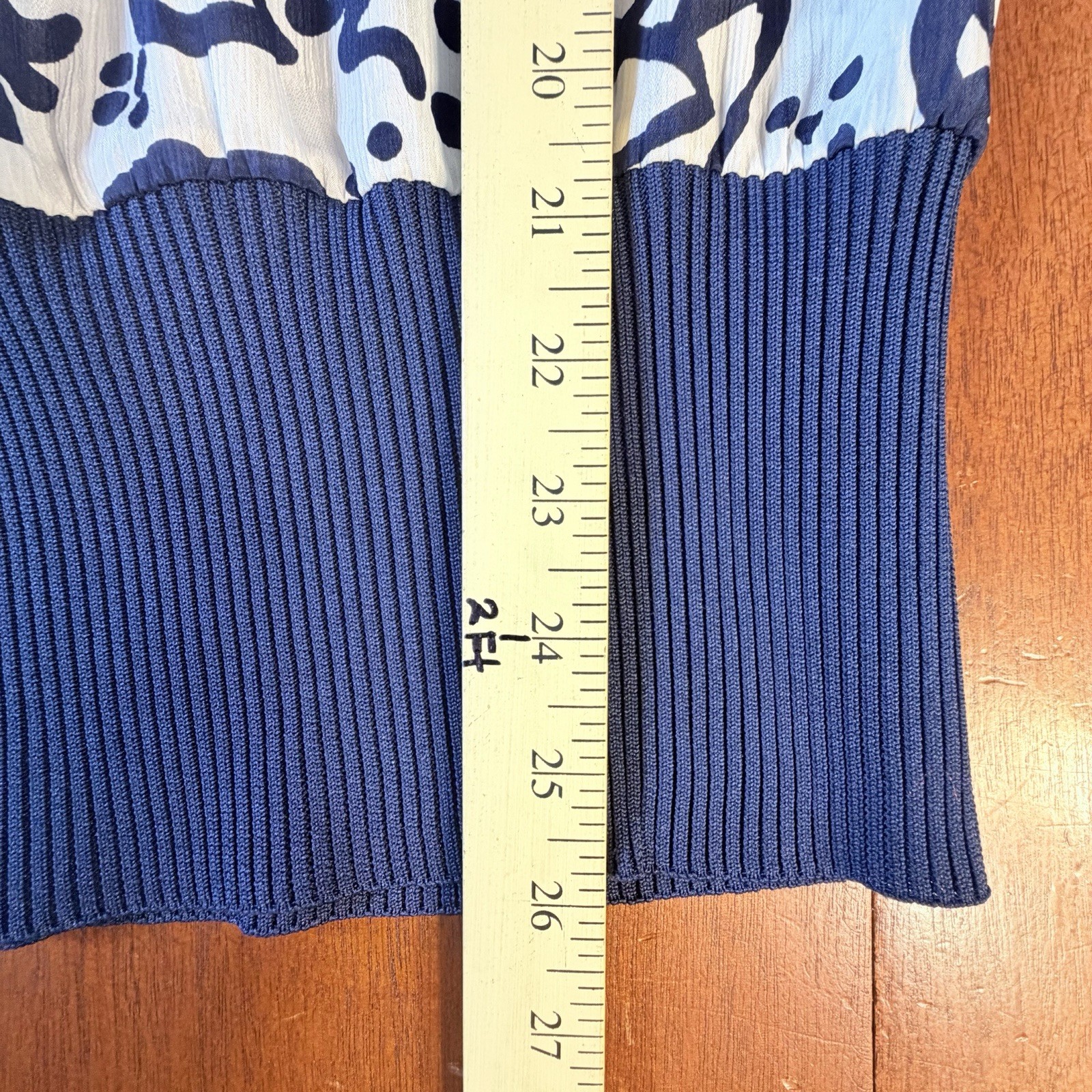 VTG 80s Liz Claiborne 2-Pc Blouson Top & Midi Skirt Navy Graffiti Print Small