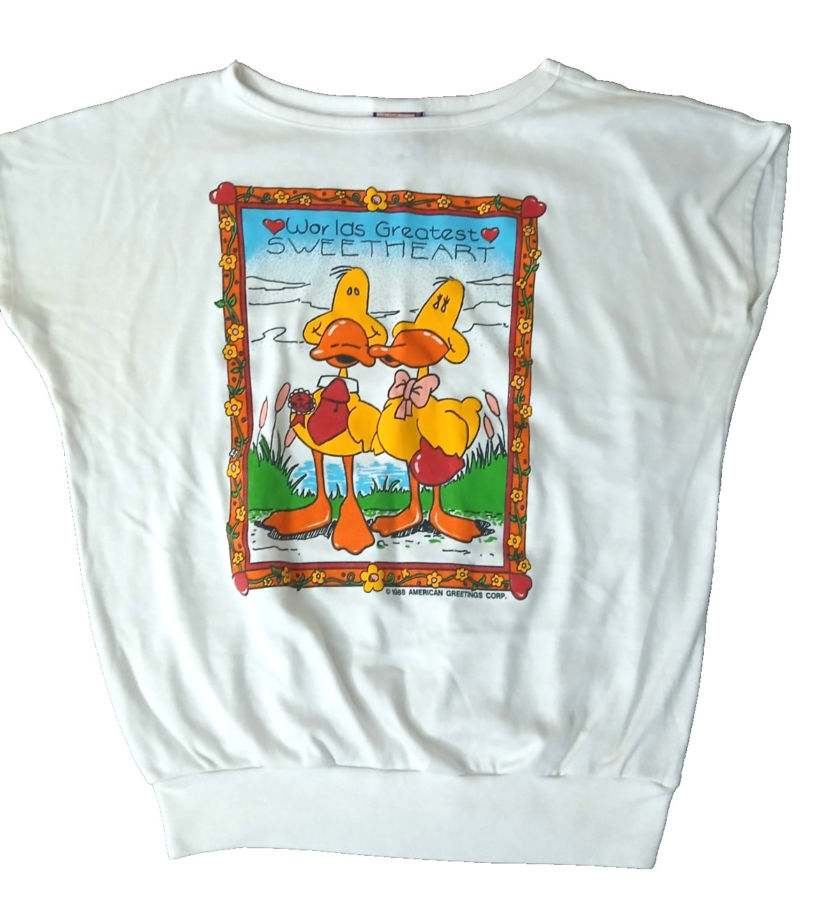 America Greetings Worlds Greatest Sweetheart Duck Valentines Top Size M/L