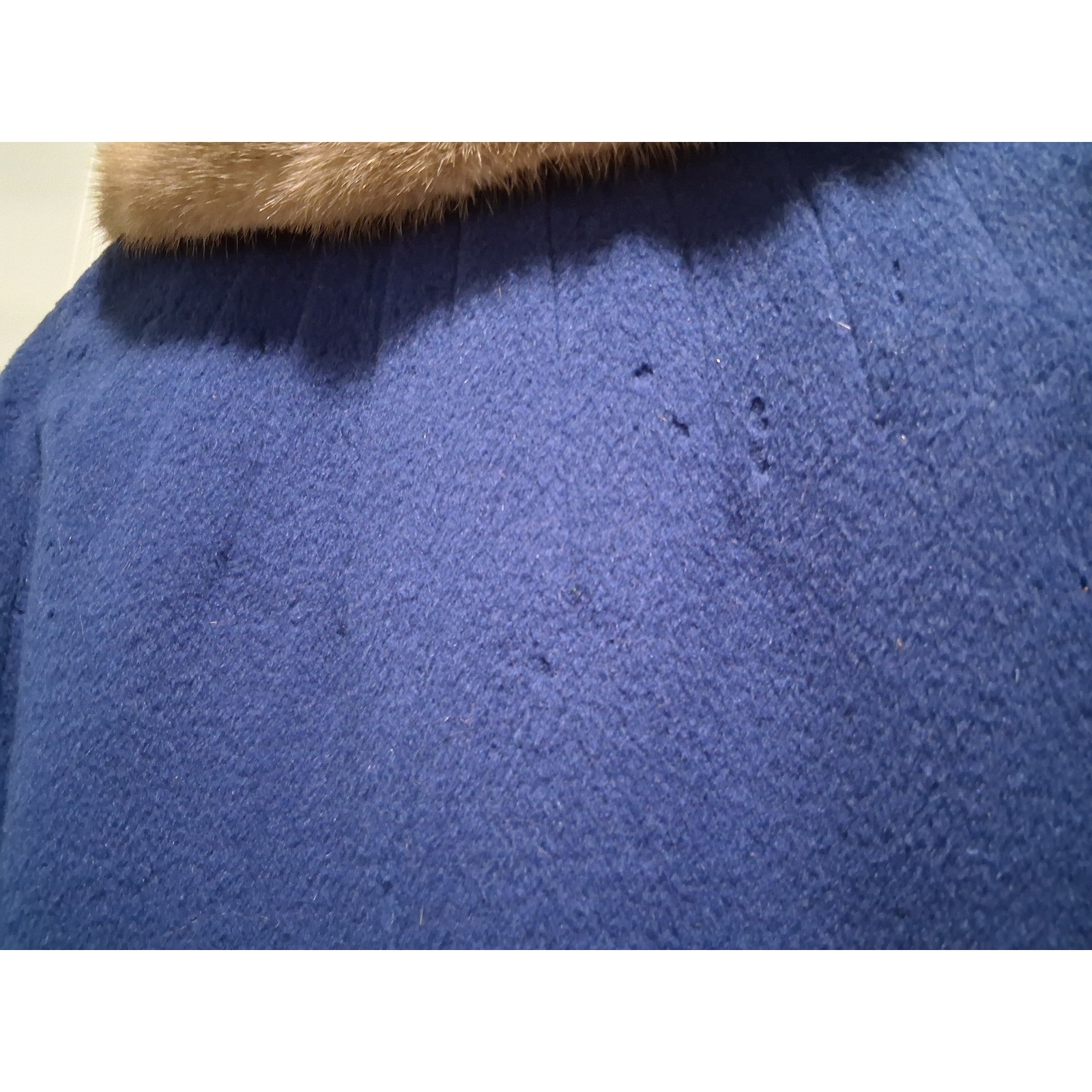 Vintage Forstmann Wool Coat Royal Blue Mink Fur Collar