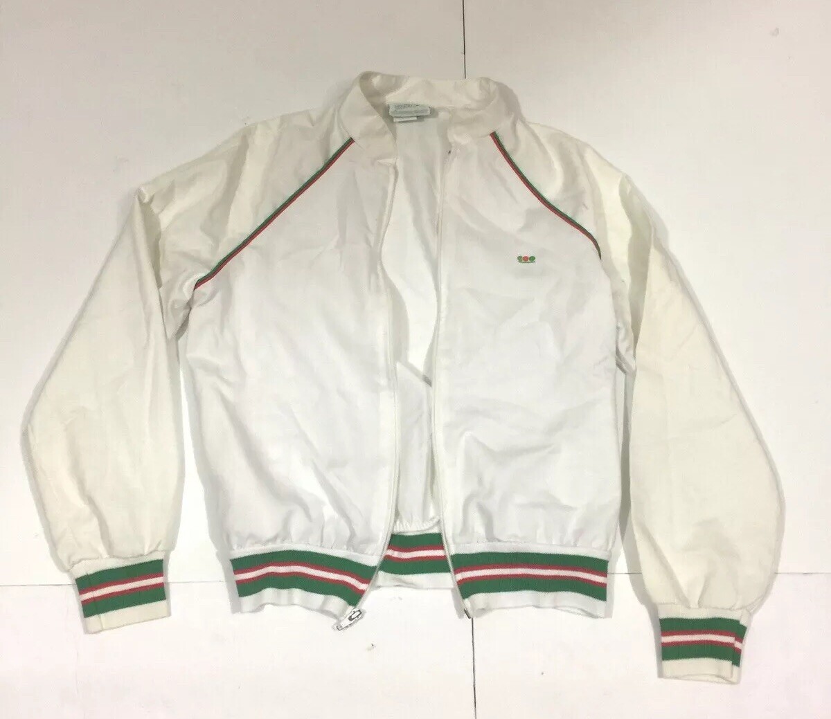 Vintage 7 UP Juniors Jacket Windbreaker Track Striped Dots Logo Feelin 7UP Sz M