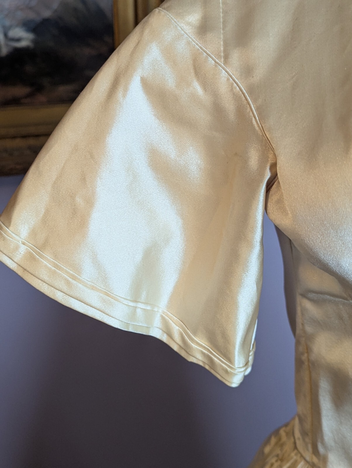 RARE Elegant Antique ca 1850’s Silk/Satin Wedding Dress Gown Handmade Museum