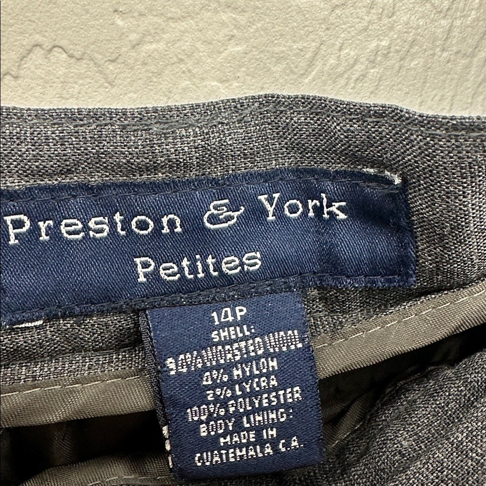 Preston & York petites women’s 14P wool blend pants vintage gray wide leg